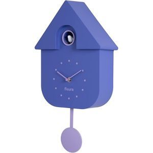 Fisura - Reloj de Cuco Morado y Lila. Reloj Pared. Reloj Pared Original para Regalo. 3 Pilas AA no Incluidas. Medidas: 21,5 x 8 x 41,5. Plástico ABS.