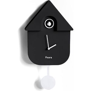 Fisura - Reloj de Cuco. Reloj Pared. Reloj Pared Original para Regalo. 3 Pilas AA no Incluidas. Medidas: 21,5 x 8 x 41,5 cm. Plástico ABS. (Negro)