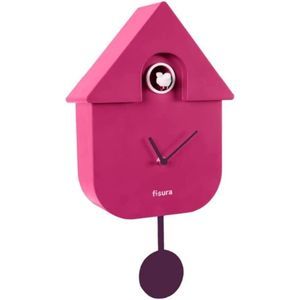 Fisura - Reloj de Cuco orquídea y Morado. Reloj Pared. Reloj Pared Original para Regalo. 3 Pilas AA no Incluidas. Medidas: 21,5 x 8 x 41,5. Plástico ABS.