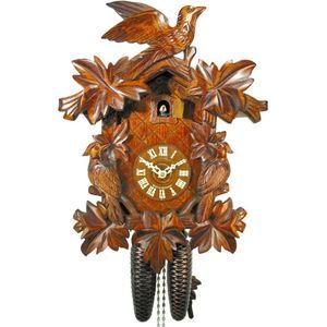Reloj de cuco de la Selva Negra Reloj de Cuco Mecánico 8 Días con 3 Pájaros y 7 Hojas, Reloj Kuco Cuckoo Clock Reloj de Bosque Negra