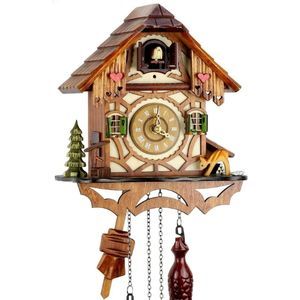 Reloj de cuco de la Selva Negra de madera auténtica con mecanismo de cuarzo con funcionamiento a pilas y sonido de cuco. Mecanismo musical, 24 cm de Uhren-Park Eble - Eble -Fachwerkhaus