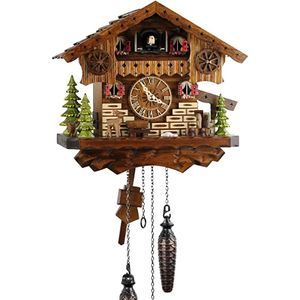 Eble Reloj de cuco de madera auténtica, funciona con pilas, 26 cm - 21448