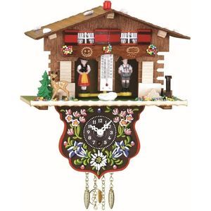 Trenkle Schweizerhaus Schwarzwalduhr Bunt 19 cm x 21 cm Wandhalterung Mechanisch