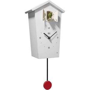KOOKOO BirdHouse blanco reloj de pared con 12 aves sonidos grabación natural o el cuco reloj cuco pájaros cantores design moderno con péndulo