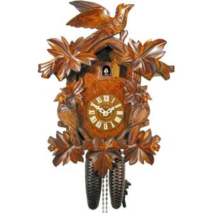 Reloj de cuco de la Selva Negra Reloj de Cuco Mecánico 8 Días con 3 Pájaros y 7 Hojas, Reloj Kuco Cuckoo Clock Reloj de Bosque Negra