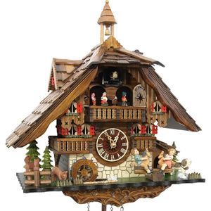 Cuckoo-Palace Reloj de Cuco alemán de la Selva Negra con Movimiento de Cuarzo 42cm de Altura