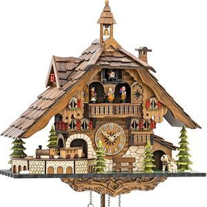 Engstler Reloj de Cuco de Cuarzo, casa de la Selva Negra con Tren en Movimiento, con música EN 48110 QMT