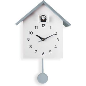 I-TOTAL® - Reloj de Cuco de Pared/Reloj de Cuco con Sonido de chirrido, 25x12x27 cm (Negro)